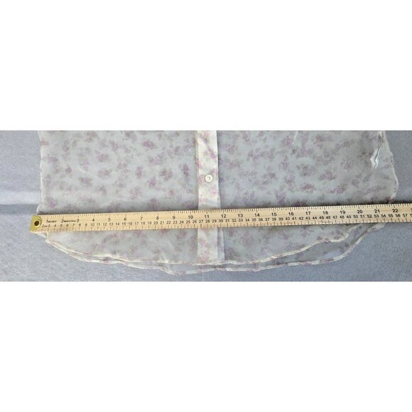 Zara XS Sheer Floral Organza Button-Up Blouse NWT Lightweight Dressy Top - Picture 9 of 16